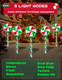 Lollipop Christmas Pathway Lights Outdoor Decorations, 80 LED Lighted Candy Cane Decorations with 8 Flickering Light Modes, Timer, Outdoor Christmas Decorations for Yard Walkway, 4 Pack 28 Inch
