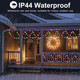 LED Christmas Lights Outdoor, 34Ft 380 LEDs Christmas Half-Round String Lights, Extendable Plug in 8 Modes Waterproof Christmas Decoration for Yard Eaves Fence Roofing Wedding Party Decor