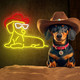 Dachshund Neon Signs for Wall Decor, Dimmable Cute Dog Neon Sign with Cowboy Hat Led Signs for Bedroom Home Party Pet Shop Decor, Birthday Christmas s for Friends Kids Dog Lovers