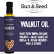 Organic Walnut Oil (Cold Pressed) By Sun & Seed - 250Ml - Made From 100% Organic Walnuts - Great Source Of Omega-3 - Vegan Friendly - Pure & Refined
