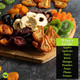 Nut Cravings Gourmet Collection - Mothers Day Dried Fruit Wooden Apple-Shaped  Basket + Tray (9 Assortment) Flower Arrangement Platter With Green Ribbon - Healthy Kosher Usa Made