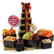Nut Cravings Gourmet Collection - Mothers Day Mixed Nuts  Basket Black Tower + Heart Ribbon (12 Assortments) Arrangement Platter, Birthday Care Package - Healthy Kosher Usa Made