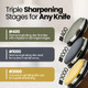 Acbs Home Collection Rolling Knife Sharpener Kit Have 15 18 20 & 22 Degrees And This Roller Knife Sharpener Set Comes With 400 & 1000 Diamond Discs And 3000 Corundum Disc