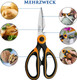 Acelone Kitchen Shears Premium Heavy Duty Shears Ultra Sharp Stainless Steel Multi-Function Kitchen Scissors For Chicken/Poultry/Fish/Meat/Vegetables/Herbs/Bbq… (Orange Black)