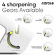 Carote 4-In-1 Knife Sharpener Pocket Knife Sharpener With A Non-Slip Base Scissor Sharpener For Chefs & Serrated & Paring Knives Compact For Easy Storage Light Grey