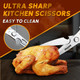 Huusk Kitchen Scissors All Purpose - Stainless Steel Kitchen Shear Sharp Silver Meat Scissors Dishwasher Safe Heavy Duty Poultry Shears Japanese Cooking Scissor For Food Chicken Bones And Turkey