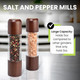 Lydia Rioux Salt And Pepper Grinder Set - Acrylic Salt And Pepper Grinders - Refillable Wooden Salt And Pepper Mill 8 Inch Set Of 2