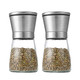 Puxing 2Pcs Stainless Steel Salt And Pepper Grinder Set Refillable Pepper Mill & Salt Mill Set Combo Shakers With Adjustable Coarse Mills  Spice Shakers Enjoy Your Favorite Spices(Color:As Shown)