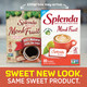 SPLENDA Monk Fruit Zero Calorie Plant Based Sweetener Substitute, Keto Sugar Alternative (80 Count) (Pack of 2)