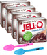 Jell-O Chocolate Fudge Cook & Serve Pudding Mix, 3.4 Oz Box (Pack Of 4) With By The Cup Mood Spoons