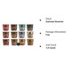 On The Go Cups -Variety Pack 12 Different Cups - Sampler (Oatmeal Brownie Flapjack Muffin) - Plus Unique Magnet - 1