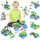 Aolew 107Pcs Motorized Erector Sets For Kids Ages 4 5 6 7 8+ Stem Building Toys For Boys Girls 3-5 4-8 5-7 6-8 Year Old Engineering Kit Electric Motor Creative Educational Learning Activities