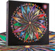 Bgraamienspuzzle-Blooming Flowers-1000 Pieces Creative Geometric Round Blue Board Colorful Mandala Jigsaw Puzzle