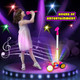 First Note Usa Karaoke Machine with Stand Sing Along Microphone for Kids Musical Toy with Flashing Stage Lights and Pedals for Fun Sound Effects Pink
B08ZDQDMJK