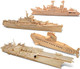 Puzzled Bundle of Submarine Destroyer Battleship & Aircraft Carrier Wooden 3D Puzzles Construction Kits Educational DIY Naval Ships Toys Assemble Models Unfinished Wood Craft Hobby Puzzles - 4 Pack
B00VVKXJOC