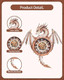 Rnfiow3D Wooden Puzzles for Adults 3D Puzzles Dragon Clock Kit (with Pendulum) Beginners Wooden Puzzle for Adults Teens Home Wall Decor Clock s for Men Women
B0F918TSFQ