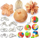 Yowlieu 17 Pack Brain Teasers Puzzles for Kids & Adults Brain Teasers Metal and Wooden IQ Toys Puzzle Mind Game 3D Coil Cast Wire Unlock Interlock Magic Ball Puzzles for Teenagers
B09C5FT3V5