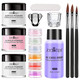Morovan Acrylic Nail Kit Acrylic Powder with Professional Liquid Monomer For Nail Extension Acrylic Nail Brush Nail Art Starter Kit