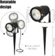 Led Landscape Spotlights Low Voltage 5W 12V 24V Garden Pathway Lights Waterproof Ip66 Warm White Walls Trees Flags Outdoor Landscape Lights With Stakes(2P)