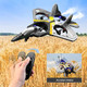 4Ch Rc Plane - Remote Control Plane - Rc Fighter Jet 4 Channel Extra 2 Rechargeable Battery Led Airplane Fighter Low Battery Alarm Easy To Fly Drone For Boys