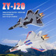 Remote Control Plane Rtf J-20 Fire Fang 2.4Ghz 6-Axis Gyro Rc Airplane With Light Strip Jet Fighter Toy For Kids Beginner (Stealth White)