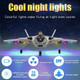 Remote Control Plane Rtf J-20 Fire Fang 2.4Ghz 6-Axis Gyro Rc Airplane With Light Strip Jet Fighter Toy For Kids Beginner (Stealth White)