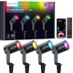 Angelhalo Smart Landscape Spotlights 4 Pack Rgbw Pathway Lights 2000Lm Dimmable Ip65 Waterproof Compatible With Alexa Outdoor Decoration