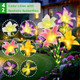 4 Pack Solar Lily Flowers With Butterfly Decor& 4 Pack Solar Rose Flowers