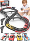 Electric Racing Tracks For Boys And Kids Including 4 Slot Cars 1:43 Scale With Headlights And Dual Racing Race Car Track Sets With 2 Hand Controllers Toys For Children Over 8 Years Old