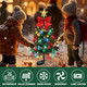 4 Pack Solar Christmas Decoration - 36.6 Inch Waterproof Prelit Solar Tree With 80 Led Lights Ball For Porch Cemetery Pathway Yard