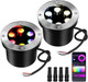 Smart Color Changing Led Landscape Well Lights Low Voltage 6W 12V-24V With Bluetooth Mesh App Control Waterproof Outdoor Lights Led In Ground Spotlights Rgbcw Cri90 For Trees 2 Pack