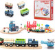 Wooden Train Set 65Pcs Toy Train Sets With All-Wood Double Sided Train Tracks For Boys & Girls Fits Thomas Brio Melissa And Doug...(65Pc) Wooden Train Set 65Pcs Toy Train Sets With All-Wood Double Sided Train Tracks For Boys & Girls Fits Thomas Brio Melissa And Doug...(65Pc)