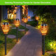 Solar Lights Outdoor: 10 Pack Solar Torch Lights Outdoor Flickering Flame For Halloween Decorations Outdoor - Waterproof Solar Garden Lights - Torches Flame Light For Yard Patio Pathway Lawn Decor