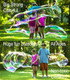 Bubblething The Original Big Bubbles Wand Blows Bubbles 30-Feet-Long And More Includes Big Bubbles Mix To Make 2.7 Gallons Of Big Bubble Solution Easy Safe Outdoor Family Fun