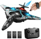 Remote Control Drone For Kids Gesture Rc Stealth Raptor Airplane Quadcopter Fighter Jet With Light/Spray/360° Flip Beginner Big Rc Plane Toy For Boys Christmas s (3 Batteries/984Ft)