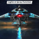 Remote Control Drone For Kids Gesture Rc Stealth Raptor Airplane Quadcopter Fighter Jet With Light/Spray/360° Flip Beginner Big Rc Plane Toy For Boys Christmas s (3 Batteries/984Ft)