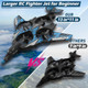 Remote Control Drone For Kids Gesture Rc Stealth Raptor Airplane Quadcopter Fighter Jet With Light/Spray/360° Flip Beginner Big Rc Plane Toy For Boys Christmas s (3 Batteries/984Ft)