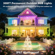 300Ft Permanent Outdoor Rgb Lights Ip67 Waterproof Smart Eave Lighting With App/Remote Control Eaves Light Diy Led Scenes Modes For House Roof DecorChristmasPartyAll Holiday And Daily