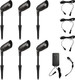 6-Pack Outdoor Low Voltage Landscape Spotlights 6×3W 200Lm 3000K Warm White Dusk To Dawn Ip65 Waterproof Path Lights With Transformer 60Ft Cable & Ground Stakes