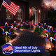 4Th Of July Light Outdoor Decorations4 Pack Landscape Garden Star Light With Stainless Steel StakesRed White Blue Neon Lights With Remote For Pathway Patio Yard Lawn Porch Path Décor（Plug-In）