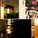 2 Pack Solar Lights Outdoor LanternsWaterproof Hanging Solar Lights Lantern Glass Metal With Wall Mount Kit Garden Lanterns Solar Powered For Outdoor Fence Front Porch Exterior Lighting