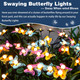 Solar Garden Lights Swaying Butterfly Lights Decorative Solar Butterfly Solar Lights Outdoor Butterflies Made Of Iron For Mother & Grandma (4 Pack)