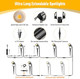 Ecowho 2700K Warm White 6-In-1 Landscape Spotlights + 2Pcs Extension Lights For Garden Yard Pathway Patio House Holiday