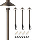 Edishine Solid Brass Low Voltage Pathway Lights Wired 22" Tall 6" Shade 4Pack Heavy Duty Led Landscape Lighting With G4 Bulb 12V 350Lm 3000K Waterproof Outdoor Landscape Path Light With Large Stake