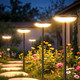 Solar Pathway Lights Outdoor 6 Pack 27'' Tall Solar Garden Lights Outdoor Waterproof Bright Up To 12 Hrs Round Garden Light For Yard Flower Bed Patio Path Walkway Driveway Outside Decor