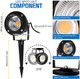 18W Low Voltage Landscape Lighting Led Spotlight Outdoor 12V24V Ac/Dc Waterproof Landscape Lights Spot Lights For Yard With Spiked Stake Warm White Flag Light Garden Decorative Lamp (2 Pack)