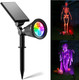 Color Changing Solar Spotlights Outdoor Rgb Waterproof Landscape Flood Lights For Halloween Decorations Skeletons Tombstones Pumpkin Tree Uplighting For Outside House Wall Yard Garden Pathway