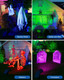 Color Changing Solar Spotlights Outdoor Rgb Waterproof Landscape Flood Lights For Halloween Decorations Skeletons Tombstones Pumpkin Tree Uplighting For Outside House Wall Yard Garden Pathway