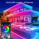 Fbz 60Ft Outdoor Waterproof Led Strip LightsMusic Sync Rgb Ip65 Led Lights With App Control And RemoteColor Changing Waterproof Led Rope Lights For OutdoorBalconyRoofGardenStairs Party (60Ft)