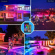 Fbz 60Ft Outdoor Waterproof Led Strip LightsMusic Sync Rgb Ip65 Led Lights With App Control And RemoteColor Changing Waterproof Led Rope Lights For OutdoorBalconyRoofGardenStairs Party (60Ft)
